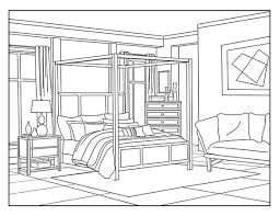 Learn colors for kids with bedroom coloring pages. Bedroom Around The House Coloring Pages For Adults 1 Etsy