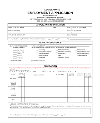 Generic Employment Application Sample 8 Examples In Word Pdf For