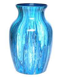 Blue Teal Acrylic Pour Vase 7