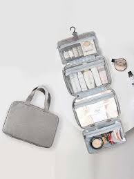 makeup bag portable makeup bag pu grey