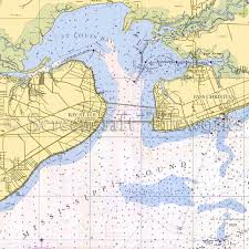 Mississippi Saint Louis Bay Nautical Chart Decor