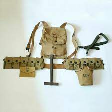 WWII US Army Soldier Combat Gear 1928 Haversack Shovel Canteen Bar Belt 10  Cells POUCH EQUIPMENT COLLECTION WAR REENACTMENTS|Sports Souvenirs| -  AliExpress