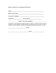 Direct Deposit Authorization Form In Word And Pdf Formats