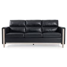 Faux Leather Rectangle Modern Sofa
