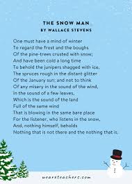 winter poems for kids and students of