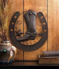 welcome metal cowboy boot sign star