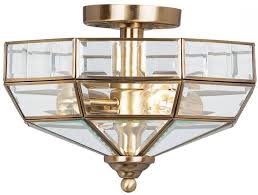 Antique Brass Semi Flush Ceiling Light
