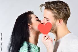 romantic kiss concept couple in love