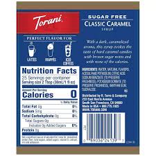 torani sugar free clic caramel syrup
