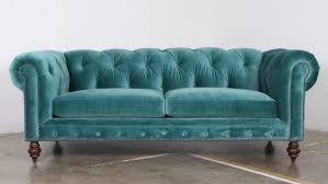blue velvet chesterfield sofa low