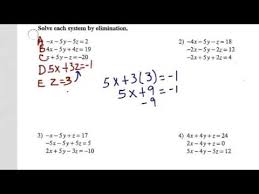 Solving Systems Of Equations W