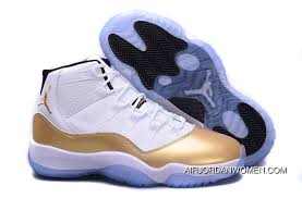 Mens Size Air Jordan 11 White Gold Basketball Shoes Copuon
