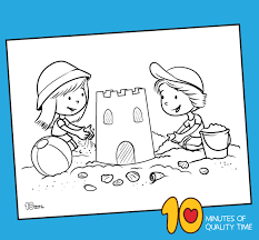 The set includes facts about parachutes, the statue of liberty, and more. Building Sand Castle Coloring Page 10 Minutes Of Quality Time