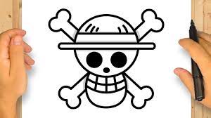 COMMENT DESSINER LE LOGO ONE PIECE | Le crâne de Luffy | Étape par Étape  Simple et Facile - YouTube
