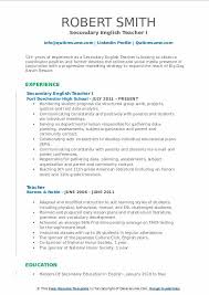 If you are not sure where to start with your cv, use a teacher cv example such as the one below to help you decide how to organize your own and which information to include. Secondary English Teacher Resume Samples Qwikresume