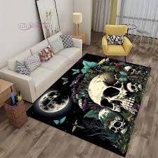 area rug skull carpet living room