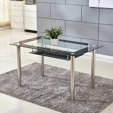 2 tier tempered glass dining table