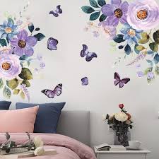 Purple Flowers Erfly Fl Wall