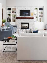 living rooms with built in shelving