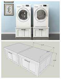 Supplies for this plan include a fair amount of plywood, an mdf board, wood filler, paint, and a few screws. Diy Washer And Dryer Pedestals With Storage Drawers Find The Free Plans For This Project An Laundry Room Pedestal Laundry Room Diy Washer And Dryer Pedestal