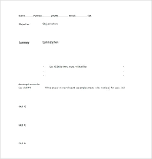 Resume Form Download Free Blank Combination Resume In Word Resume