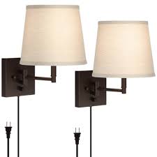 We believe in helping you find the product that is looking for something more? 360 Lighting Modern Swing Arm Wall Lamps Set Of 2 Painted Bronze Plug In Light Fixture Oatmeal Linen Empire Shade Bedroom Reading Target