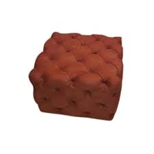 brown plain square sofa puff stool