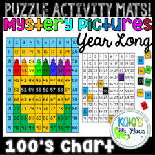 100s Chart Mystery Picture Interactive Puzzle Mats