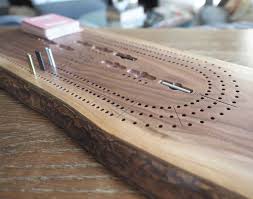 3 player cribbage board made from black