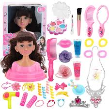 kids dolls styling head makeup comb