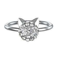Ladies Karl Lagerfeld Silver Plated Choupette Ring Size P Q 5378070