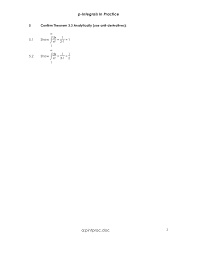 These calculus worksheets consist of integration, differential equation, differentiation, and applications worksheets for your use. Ap Calculus Bc P Int Practice Worksheet