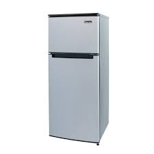You might be surprised to find out that while it may seem that refrigerators use a lot of wattage, seeing as they are constantly on, they actually require less power consumption than other main electric appliances. Magic Chef 4 5 Cu Ft 2 Door Mini Fridge In Stainless Look With Freezer Hmdr450se The Home Depot