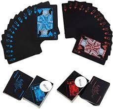 While being cheaper, they will wear out much faster. Amazon Com Waterproof Plastic Poker Playing Cards Black Pvc Poker Table Cards Classic Magic Tricks Tool Deck 2 Pack Blue Red Toys Games