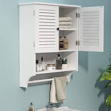 Bathroom Wall Cabinet With Towels Bar