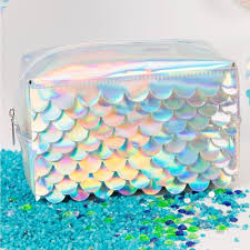 mermaid scales cosmetic bag holographic