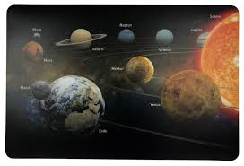 Planets in german and english. Schreibtischunterlage Sonnensystem Planeten 40 X 60 Cm Abwischbar Erde Sonne Mars Mond Tiefenbilder