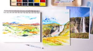 Landscape Watercolor Painting Working