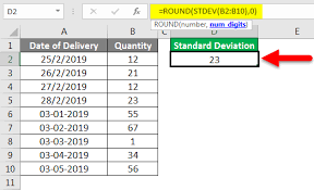 standard deviation formula in excel