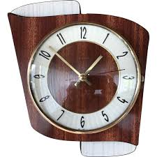 Vintage Wall Clock In Formica By