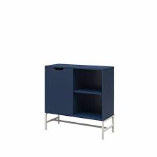 Ameriwood Home Wardlaw 30 In Navy Bookcase With 3 Shelves And Door Blue