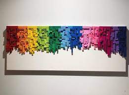 Brick Block Mosaic Wall Art Rainbow Effect