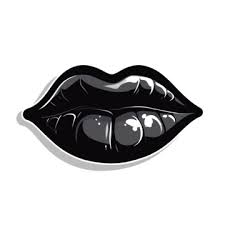 black and white lipstick clipart png