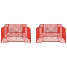 red mesh outdoor chairs