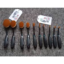 professional oval makeup brush set 10