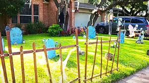 Those baskets will hold pretty large plants and if you hang them high enough, hanging plants will. Diy Halloween Fence Yard Decoration
