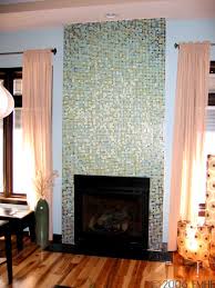 Glass Mosaic Tile Fireplace Design
