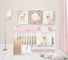 Pink Deer Crib Sheet Crib Sheets Girl