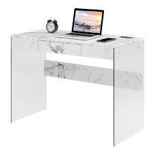 Soho 42 Inch Glass Desk With Charging