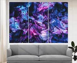 Modern Wall Art Abstract Purple And